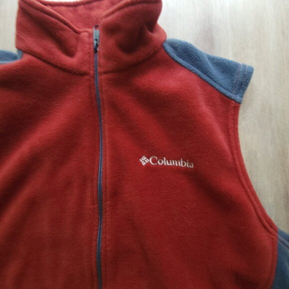 Columbia Steens Mountain  Red & Blue Fleece Full Zip Vest NWT Men's Medium - Picture 3 of 7